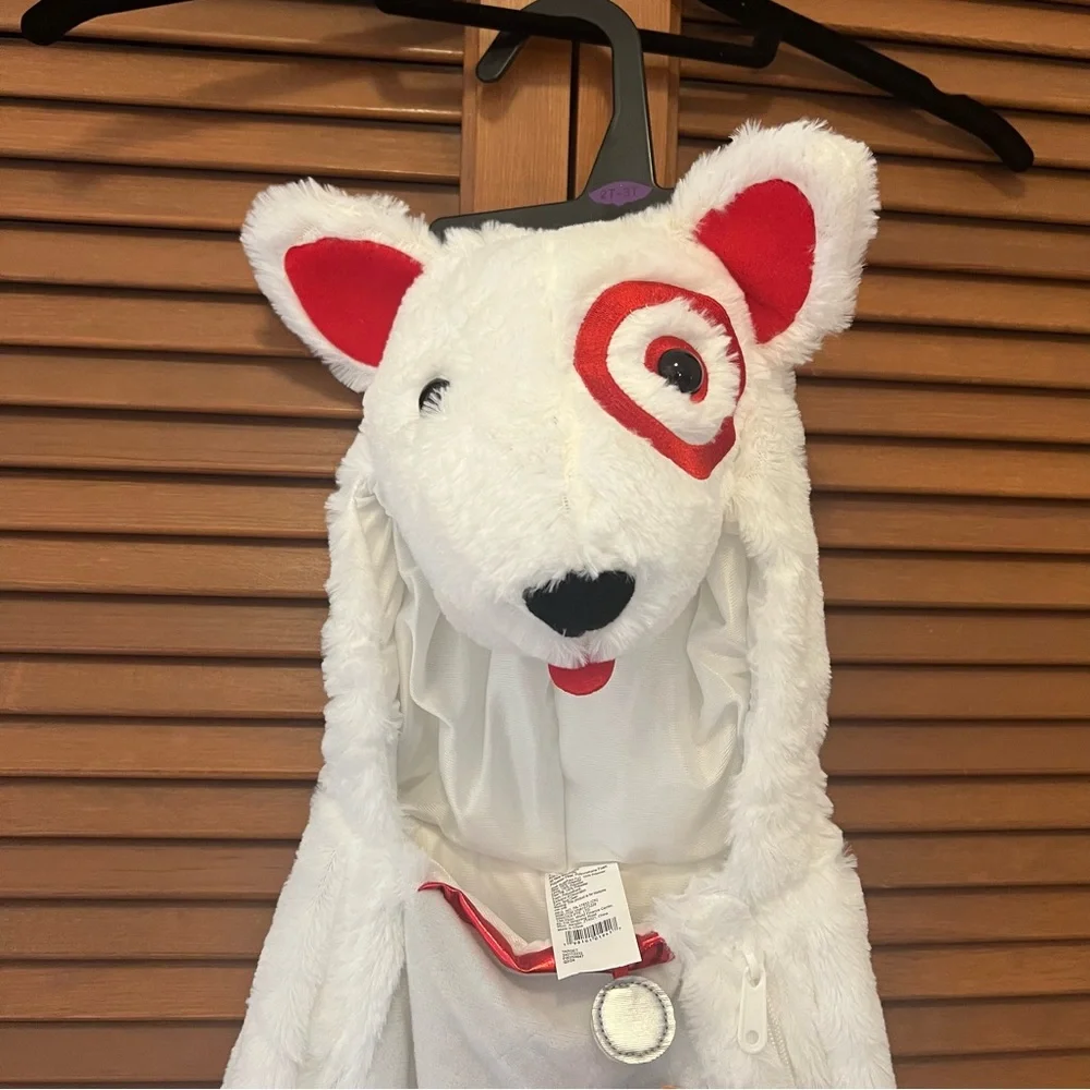 Target Spot the dog mascot Kids White and Red plush Halloween Costume 2T-3T NWT